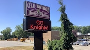 A sign outside Old Bridge High School on Route 516 in Old Bridge.