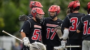 Cinnaminson celebrates their win over Lacey with goalkeeper RJ Siwiec (50) of Cinnaminson in a South Group 2 playoff at Cinnaminson High School in Cinnaminson, NJ on Thursday, May 29, 2025.