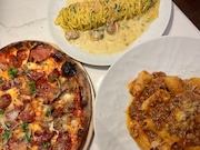 Pizza and pasta spread at Catezza Italian Kitchen & Bar in Red Bank
