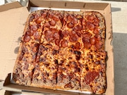 A Sicilian pie from Santillo's with sesame seeds on the crust and half pepperoni. (Jeremy Schneider | NJ Advance Media for NJ.com)