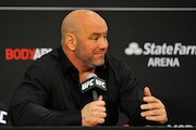 ATLANTA, GEORGIA - APRIL 13: UFC President Dana White conducts a post game press conference after the UFC 236 event at State Farm Arena on April 13, 2019 in Atlanta, Georgia. (Photo by Logan Riely/Getty Images)
