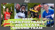2025 Flag Football All-State Second Team - Alexa Carcione of Kingsway, anaya Meyers of Bayonne, Journey Green of Egg Harbor, and Priscilla Dayon of Westfield.
