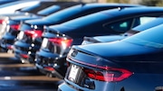 FILE - Unsold 2023 sedans sit in a long row at an Audi dealership Sunday, Feb. 11, 2024, in Broomfield, Colo. On Tuesday, the Labor Department issues its report on inflation at the consumer level in January. (AP Photo/David Zalubowski)