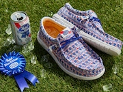 Hey Dude is dropping these limited-edition Pabst Blue Ribbon sneakers — but they're not going to stay in stock for long.