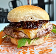A bacon jam burger from Dan and Day's Burgers & Shakes in Montclair.
