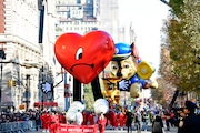 NEW YORK, NEW YORK - NOVEMBER 24: The Hottest Heart by Macy's participates in 96th Macy's Thanksgiving Day Parade on November 24, 2022 in New York City. (Photo by Eugene Gologursky/Getty Images for Macy's, Inc.)