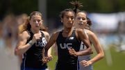 Paige Sheppard of Union Catholic leads heat 3 of the girls 1600 meter run NPA on day 2 of the NJSIAA Non-Public A Track Meet at Stockton University in Galloway, NJ on Saturday, May 31, 2025.