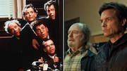 Harris Yulin with the cast of "Ghostbusters II," left, and with Jason Bateman in "Ozark."